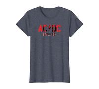 Offizielles AC/DC Rock Musik Band PWRUP Photo Logo T-Shirt, Damen, Blau Meliert, 3XL