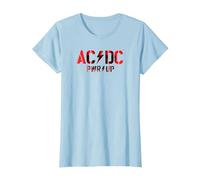 Offizielles AC/DC Rock Musik Band PWRUP Photo Logo T-Shirt, Damen, Himmelblau, L