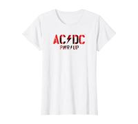 Offizielles AC/DC Rock Musik Band PWRUP Photo Logo T-Shirt, Damen, Weiß, XL