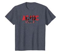 Offizielles AC/DC Rock Musik Band PWRUP Photo Logo T-Shirt, Kinder, Blau Meliert, 128