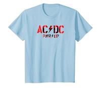 Offizielles AC/DC Rock Musik Band PWRUP Photo Logo T-Shirt, Kinder, Himmelblau, 116