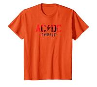 Offizielles AC/DC Rock Musik Band PWRUP Photo Logo T-Shirt, Kinder, Orange, 128
