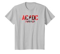 Offizielles AC/DC Rock Musik Band PWRUP Photo Logo T-Shirt, Kinder, Silber, 128