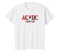 Offizielles AC/DC Rock Musik Band PWRUP Photo Logo T-Shirt, Kinder, Weiß, 92