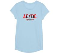 Offizielles AC/DC Rock Musik Band PWRUP Photo Logo T-Shirt, Mädchen, Himmelblau, M