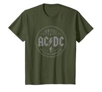 Offizielles AC/DC Rock N Roll Damnation Band Heavy Metal T-Shirt, Kinder, Olivgrün, 98