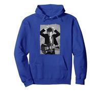 Offizielles AC/DC Rockband Angus Young Distressed Foto Musik Pullover Hoodie, Unisex für Erwachsene, Königsblau, XXL