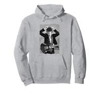 Offizielles AC/DC Rockband Angus Young Distressed Foto Musik Pullover Hoodie, Unisex für Erwachsene, Grau Meliert, L