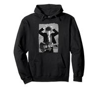 Offizielles AC/DC Rockband Angus Young Distressed Foto Musik Pullover Hoodie, Unisex für Erwachsene, Schwarz, L