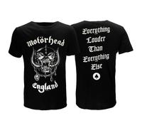 Offizielles Band-T-Shirt von Motörhead England mit Rückenaufdruck L Schwarz