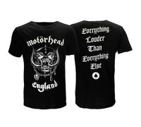 Offizielles Band-T-Shirt von Motörhead England mit Rückenaufdruck S Schwarz