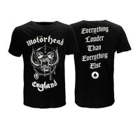 Offizielles Band-T-Shirt von Motorhead England mit Rückenaufdruck - offizielles Merchandise S Schwarz
