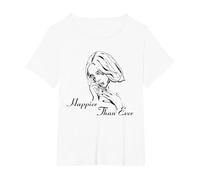 Offizielles Billie Eilish Happier Than Ever White T-Shirt, Damen Große Größen, Weiß, 3X