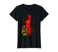 Offizielles Billie Eilish Red Foto Neon Black T-Shirt, Damen, Schwarz, L