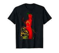 Offizielles Billie Eilish Red Foto Neon Black T-Shirt, Herren, Schwarz, 6XL