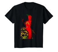 Offizielles Billie Eilish Red Foto Neon Black T-Shirt, Kinder, Schwarz, 140