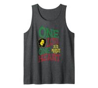 Offizielles Bob Marley One Love One Herz Tank Top, Herren, Anthrazit Meliert, XL