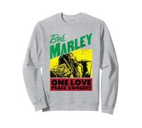 Offizielles Bob Marley One Love Peace Konzert Sweatshirt, Unisex für Erwachsene, Grau Meliert, XL