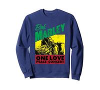 Offizielles Bob Marley One Love Peace Konzert Sweatshirt, Unisex für Erwachsene, Marineblau, M