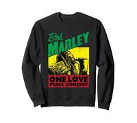 Offizielles Bob Marley One Love Peace Konzert Sweatshirt, Unisex für Erwachsene, Schwarz, L