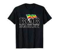 Offizielles Bob Marley Reggae Logo Jamaica Flagge Retro T-Shirt