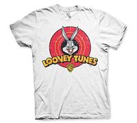 Offizielles Bugs Bunny Looney Tunes Logo Herren Damen Unisex Top T-Shirt, weiß, L