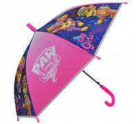 Offizielles Lizenzprodukt für Kinder, automatischer Regenschirm für Mädchen und Jungen. Paw Patrol, Disney Mickey Minnie Maus, Spiderman-Figuren, Paw Patrol - der Film - Pink/Violett, Taschenschirm