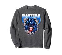 Offizielles Pantera Vintage Band Logo Groove Metal Retro Sweatshirt, Unisex für Erwachsene, Anthrazit Meliert, S