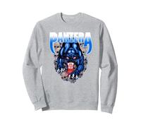 Offizielles Pantera Vintage Band Logo Groove Metal Retro Sweatshirt, Unisex für Erwachsene, Grau Meliert, S
