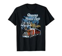 Offizielles Queens of The Stone Age Wolf Rock Band Musik T-Shirt, Herren, Schwarz, XL