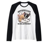 Offizielles Schlafshirt mit französischer Bulldogge Raglan
