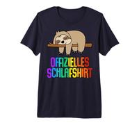 Offizielles Schlafshirt Nachthemd Pyjama Faultier Geschenk Premium T-Shirt
