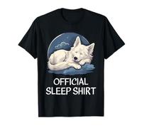 Offizielles Schlafshirt, weißer Schäferhund, Schlafanzug, Schlafanzug T-Shirt