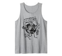 Offizielles Social Distortion Black Spray Skelly Tank Top, Herren, Grau Meliert, M