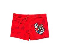 Offizielles Super Mario Kinderkostüm. Modellzeichnungen. Badeshorts aus Polyester. Badeshorts für Kinder und Jungen. Schwimmbadkostüm. Mario Luigi Yoshi. (DE/NL/SE/PL, Alter, 6 Jahre, Regular, Rot)