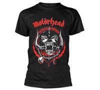 Offizielles T-Shirt Motorhead Overkill Lightning-Kranz, rotes Logo, alle Größen Gr. Medium, schwarz