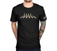 Offizielles The Beatles Abbey Road Silhouette T-Shirt Rock Band Merch schwarz