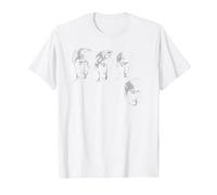 Offizielles The Beatles Gesichter Retro Band Pop Rock T-Shirt, Herren, Weiß, L