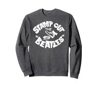 Offizielles The Beatles Stamp Out Rock Roll British Band Sweatshirt, Unisex für Erwachsene, Anthrazit Meliert, XL