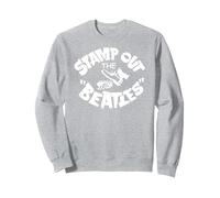 Offizielles The Beatles Stamp Out Rock Roll British Band Sweatshirt, Unisex für Erwachsene, Grau Meliert, XL