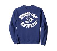 Offizielles The Beatles Stamp Out Rock Roll British Band Sweatshirt, Unisex für Erwachsene, Marineblau, XL