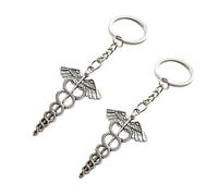 OFFSCH 2stücke Schlüsselanhänger Mit Medizinischem Thema Flügel-schlange Einzigartiger Schlüsselhalter Für Autoschlüssel Inklusive Schlüsselring Mit Kette Und Schlüsselring Ohne