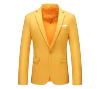 OFFSUM Anzugjacken Für Herren - Herren Anzugjacke Slim Business Hochzeitsfeier Mantel M-6Xl Übergröße Revers Herbst Winter Vintage Klassische Oberbekleidung,Gelb,5Xl