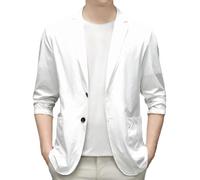 OFFSUM Anzugjacken Für Herren - Männer Frühling Herbst Dünne Anzug Jacke Lässig Bequem Einfach Plus Größe Langarm Für Büro Arbeit Täglich Streetwear Kleidung,Weiß,5XL