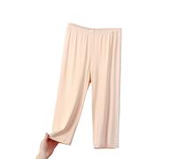 OFFSUM Damen Pyjamahose - Sommer-Schlafhose, Dünne Homewear-Baumwolle, 8XL, Übergröße, Hohe Taille, Schlanke Nachtwäsche, Einfache, Bequeme, Lässige Loungewear, Khaki, 8XL