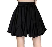 OFFSUM Kurze Röcke Für Damen -Modische Miniröcke Für Damen, Koreanischer Stil, Hohe Taille, Schnür-Faltenrock, Sommer, Rüschen, Elegante, Einfache Kleidung, Lässig, Bequem, Schwarz, XL