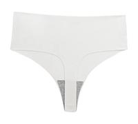OFFSUM Tanga Höschen Für Damen - 2 Teile/Satz Ultradünne Einfarbige Unterwäsche Aus Eisseide Sexy Nahtloser Weicher String Mit Hoher Taille Für Den Sommer Spurlose Unterhose,Weiß,M
