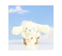 (OffWhite Bag) Fluffy Cinnamon Süßer Hunde-Plüschtier-Schlüsselanhänger, liebenswertes Häschen-Taschenzubehör