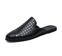 Ofgcfbvxd-slis Klassische Hausschuhe für Herren, Oxford-Schuhe, Slipper, Freizeitschuhe, aus PU-Leder, für Innenreisen, Farbe: Schwarz, Größe: 42 EU)