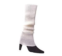 Ofggd 80er-90er Jahre Frauen Mädchen Strick Skating Beinstulpen Regenbogen Gestreifte Gehäkelte Gerippte Kniestrümpfe Für Party Accessoires. Gerippte Gestrickte Fußlose Socken